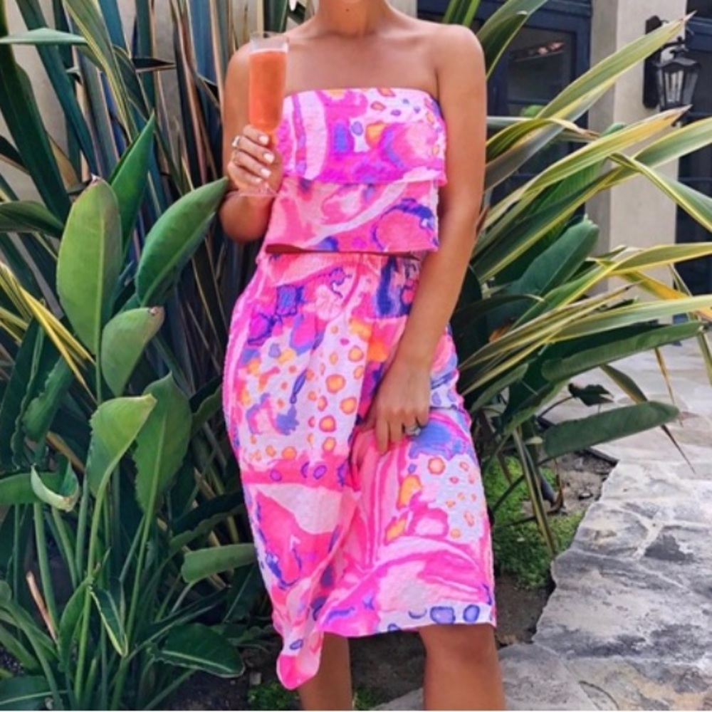 Lilly Pulitzer Pink and Blue Skirt Set